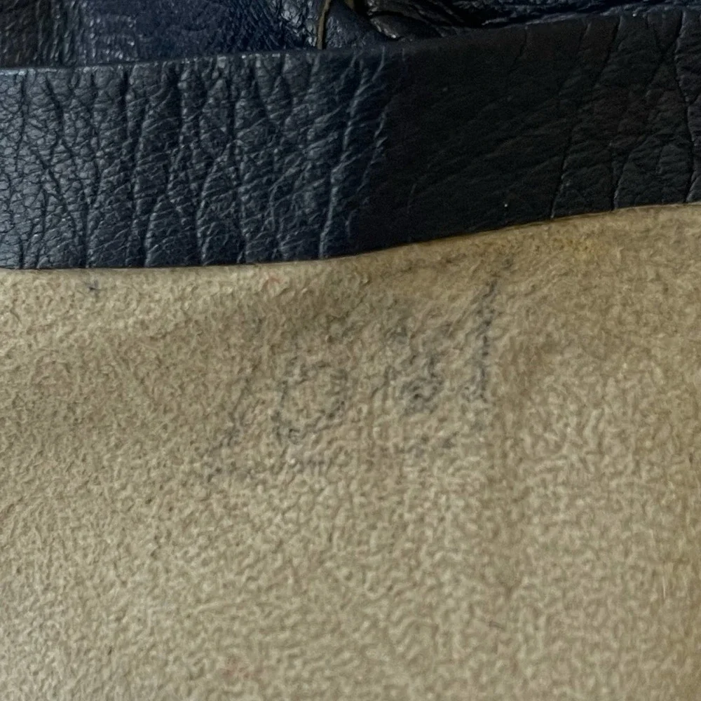 Sexy Dark Blue Leather Vintage Driving Gloves 1950's Size 6.5